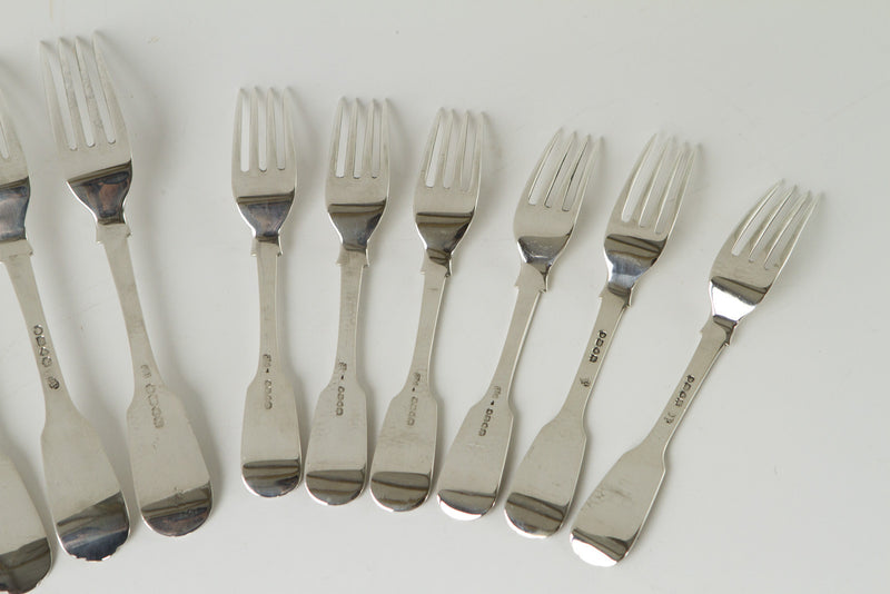 A Very Good Canteen of Victorian Silver Tableware for Twelve London  1858/ 1865 by Charles Boyton