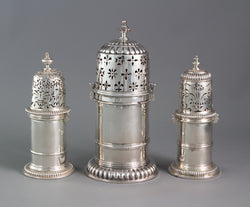 A rare matched set of three late 17th Century Casters