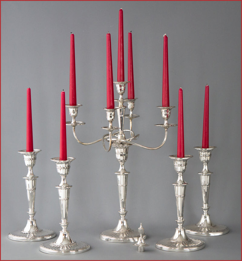 A Superb Victorian Silver Candelabra/Candlesticks Table Suite
