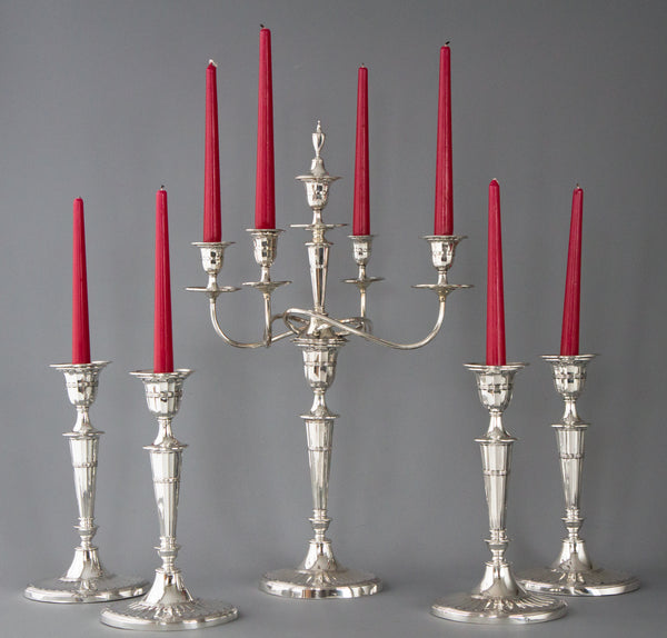 A Superb Victorian Silver Candelabra/Candlesticks Table Suite
