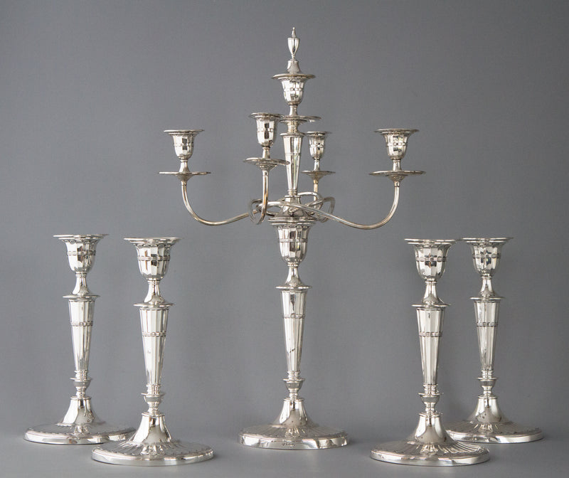 A Superb Victorian Silver Candelabra/Candlesticks Table Suite