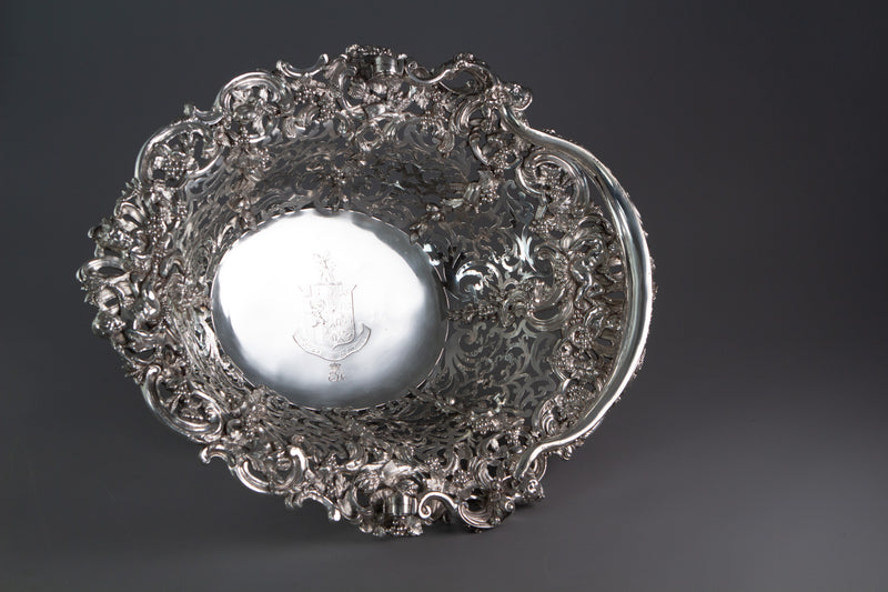 Royal Interest - A George II Silver Harvest Basket London 1759, by William Tuite
