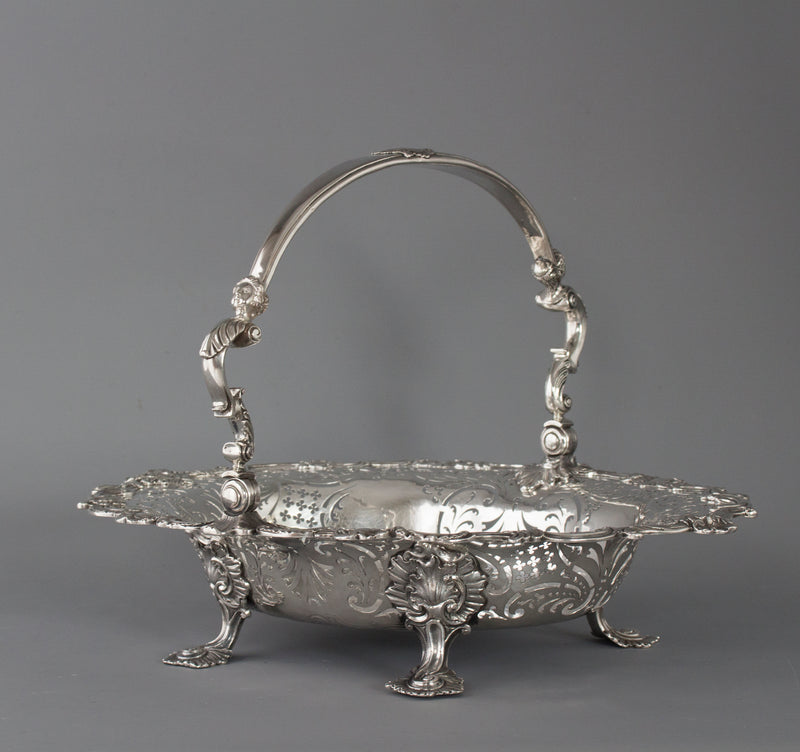 An Exhibition or Museum Quality George II Silver Basket London 1745 by Edward Aldridge