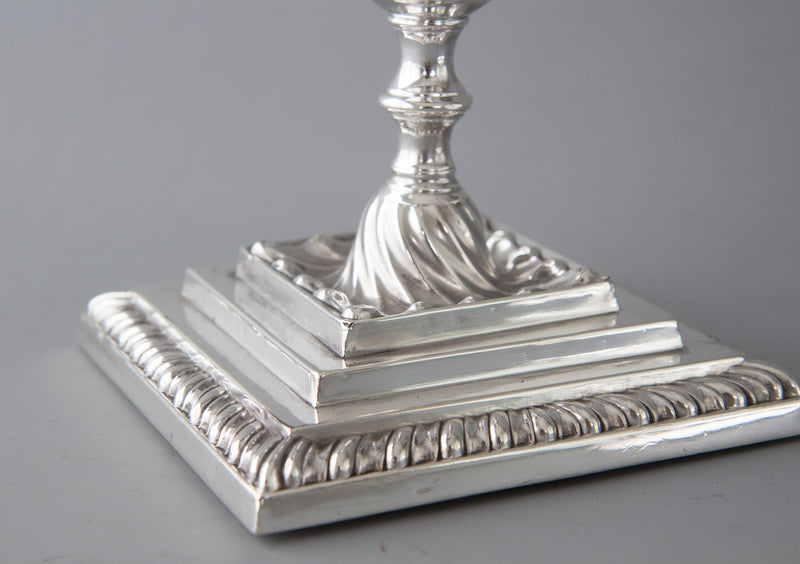 A Superb Pair of Victorian Silver Three Light Candelabra Sheffield 1894 by Hawksworth and Eyre