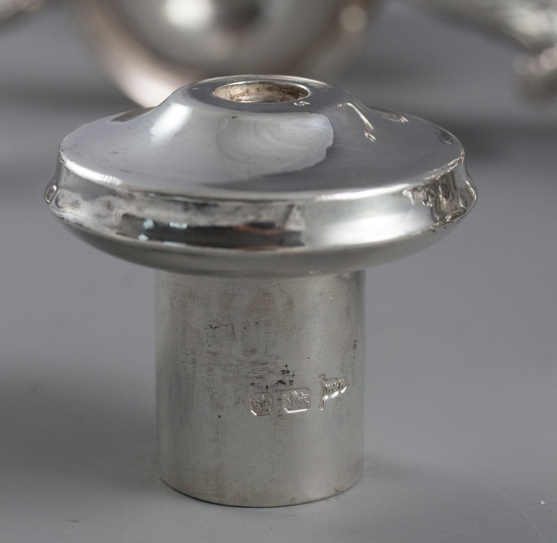 A Pair of Silver Three Light  Victorian Candelabra Sheffield 1898 by Walker and Hall