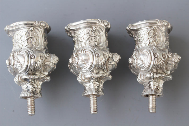 An Impressive Pair of Cast Silver Four-Light Candelabra, London 1812 by William Pitts