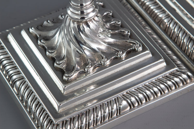 A Superb Pair of Georgian Silver Candlesticks London 1766/7 by Ebenezer Coker