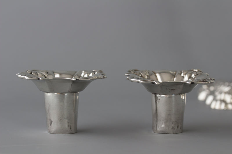 A Very Fine Pair of Georgian Cast Silver Candlesticks by John Cafe London 1757