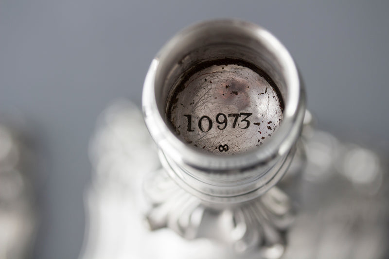 A Good Pair of Silver Candlesticks in Mid18C Style by Thomas A. Scott