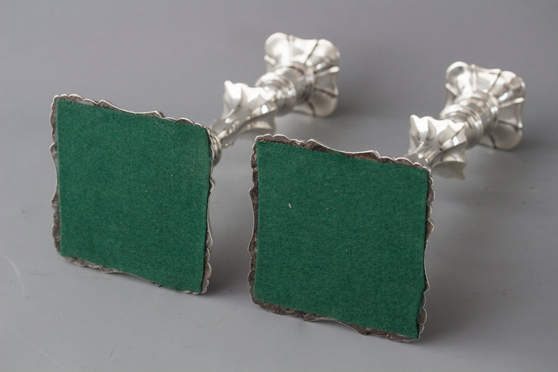 A Good Pair of Silver Candlesticks in Mid18C Style by Thomas A. Scott