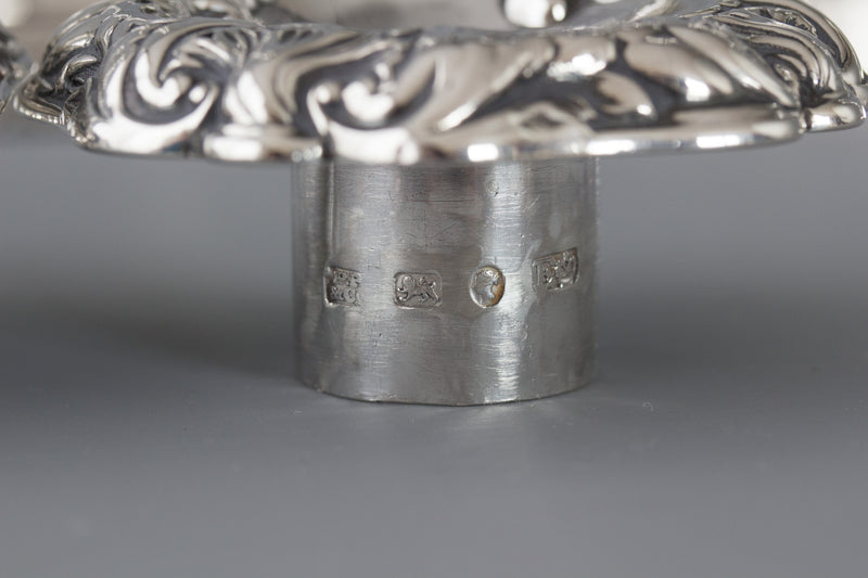 A Good Set of Four Early Victorian Silver Candlesticks Sheffield 1841 and 1848