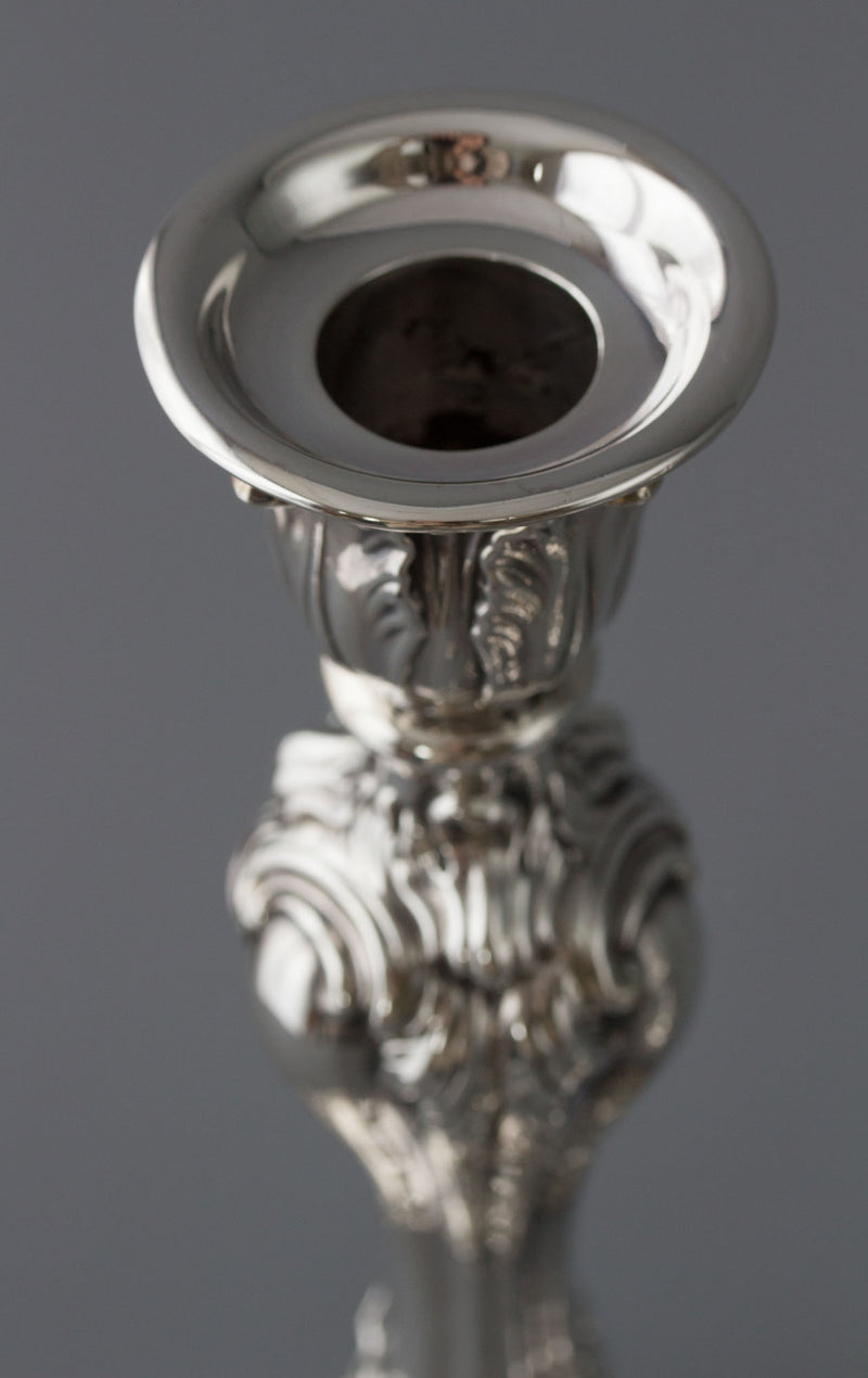 A Very Good Pair of Victorian Silver Candlesticks Sheffield 1847 by T.J. and N.Creswick
