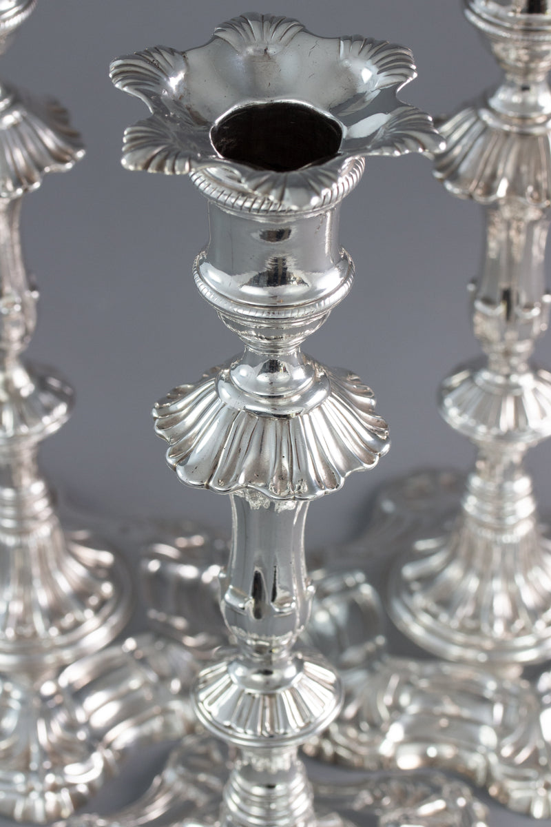 A Very Fine Set of Four Georgian Silver Table Candlesticks London 1753 by William Grundy