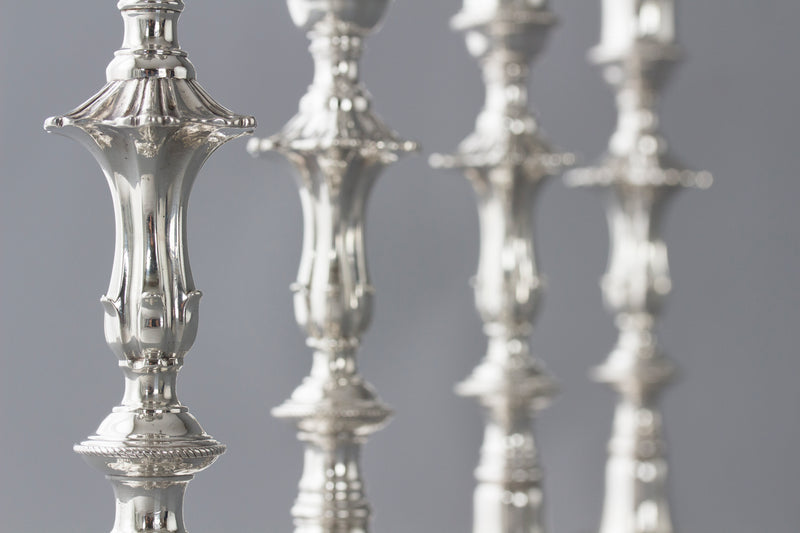 An Exceptional Set of Four Silver Candlesticks London 1757 by William Cafe