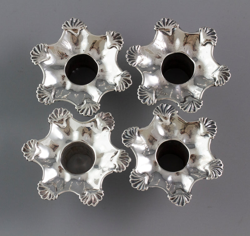 A Very Fine Set of Cast Silver Candlesticks by John Cafe London 1750