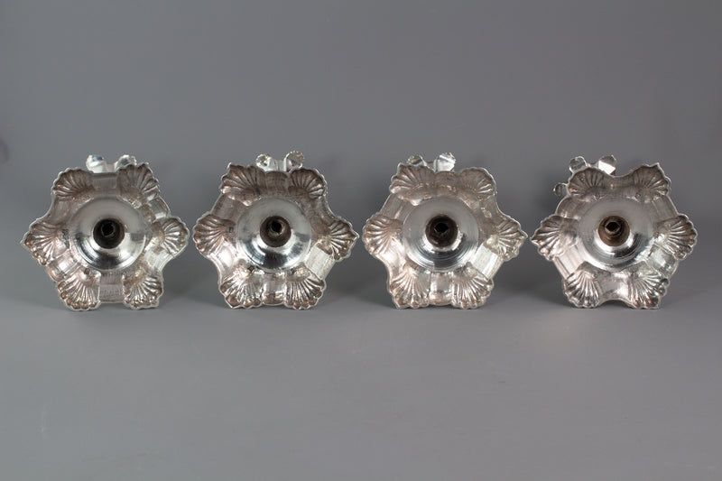 A Very Fine Set of Cast Silver Candlesticks by John Cafe London 1750
