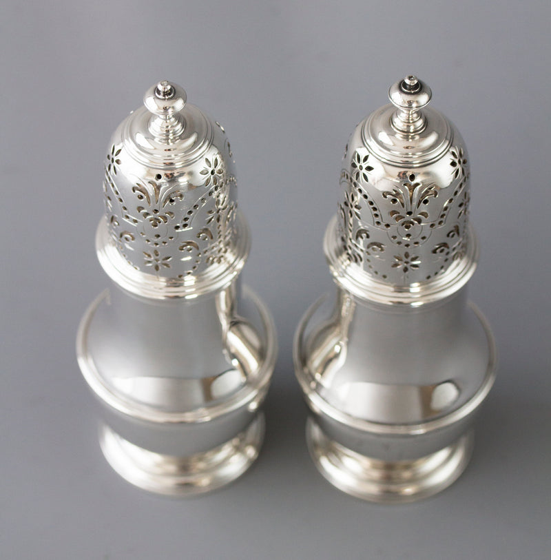 A Pair of George I Silver Casters London 1723 by Thomas Bamford