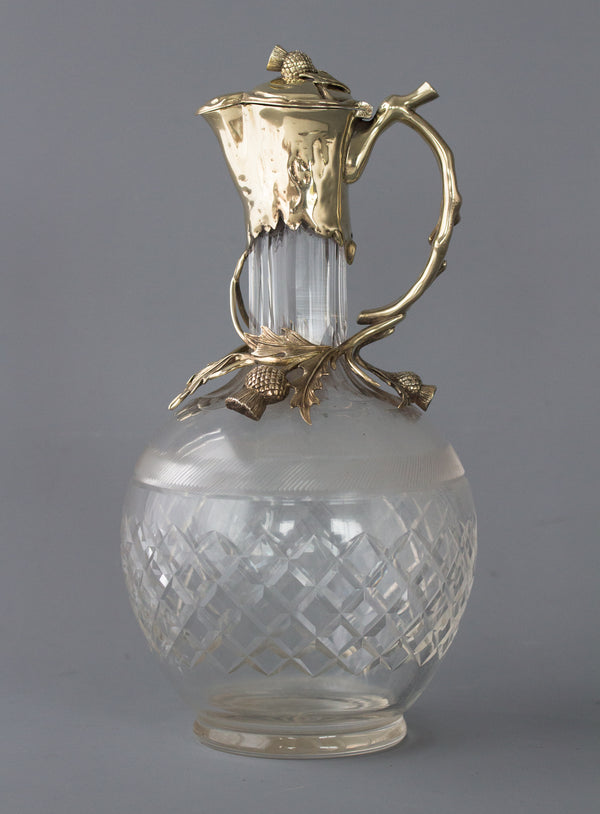 A Victorian Silver Gilt Claret Jug / Wine Decanter, London 1894 by William Thornhill & Co