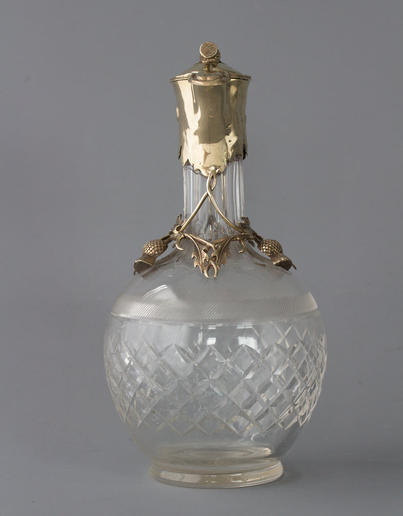 A Victorian Silver Gilt Claret Jug / Wine Decanter, London 1894 by William Thornhill & Co