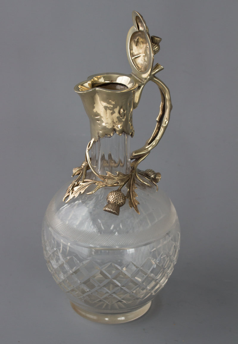 A Victorian Silver Gilt Claret Jug / Wine Decanter, London 1894 by William Thornhill & Co