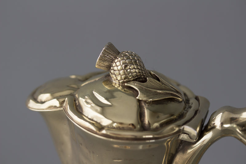 A Victorian Silver Gilt Claret Jug / Wine Decanter, London 1894 by William Thornhill & Co