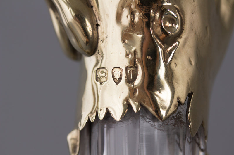 A Victorian Silver Gilt Claret Jug / Wine Decanter, London 1894 by William Thornhill & Co