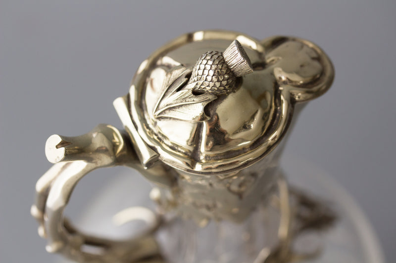 A Victorian Silver Gilt Claret Jug / Wine Decanter, London 1894 by William Thornhill & Co