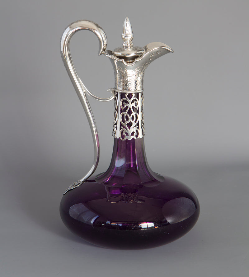 A Victorian Silver Claret Jug / Wine Decanter, London 1839 by Charles Reily and George Storer