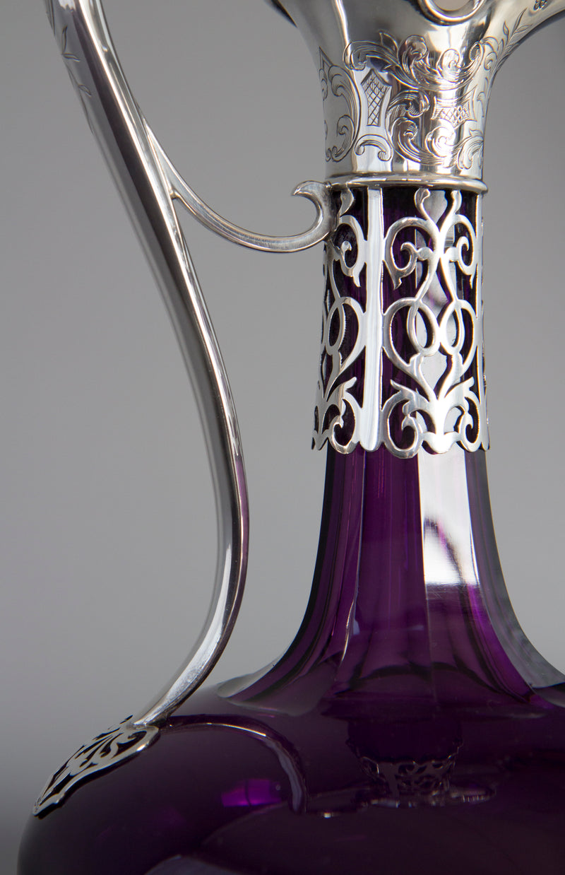 A Victorian Silver Claret Jug / Wine Decanter, London 1839 by Charles Reily and George Storer