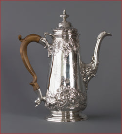 A George II Silver Coffee Pot by Samuel Courtauld, London 1752