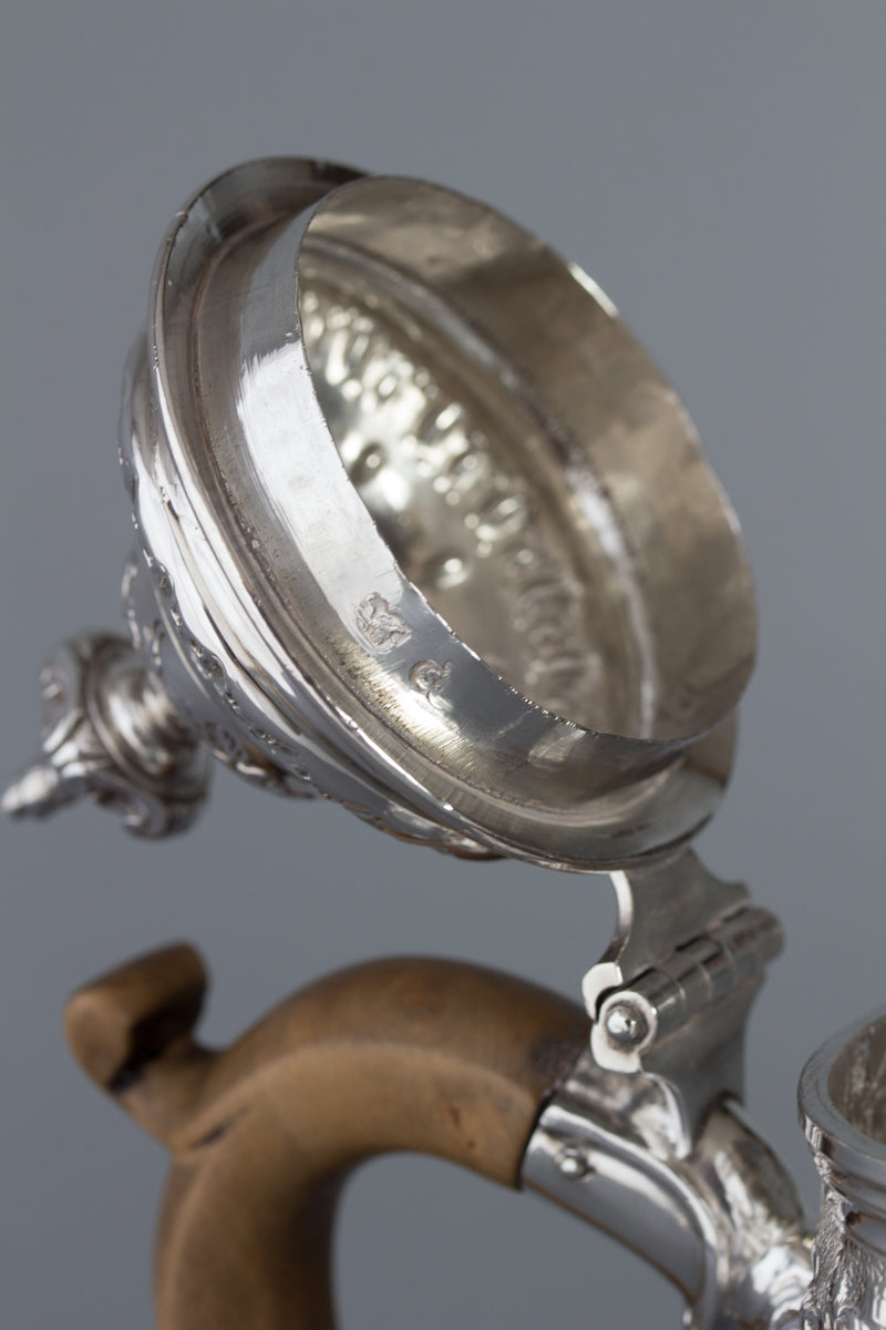 A George II Silver Coffee Pot by Samuel Courtauld, London 1752