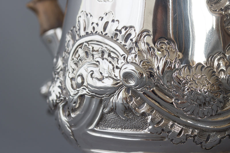 A George II Silver Coffee Pot by Samuel Courtauld, London 1752