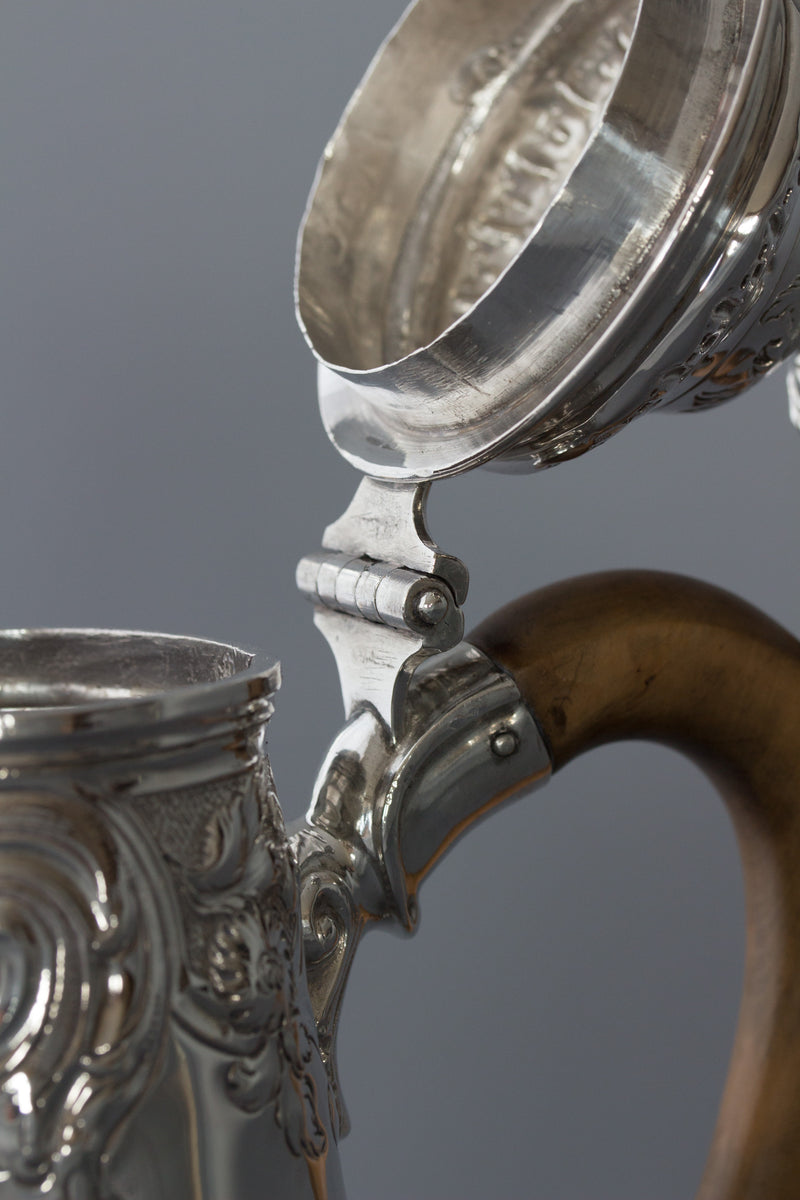 A George II Silver Coffee Pot by Samuel Courtauld, London 1752