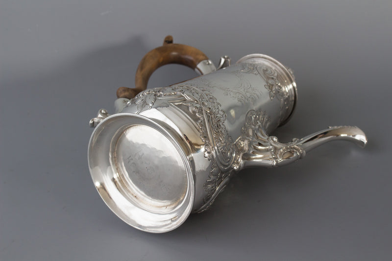 A George II Silver Coffee Pot by Samuel Courtauld, London 1752