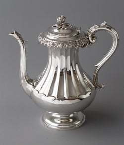 A Victorian Silver Coffee Pot by Martin, Hall & Co, Sheffield 1868