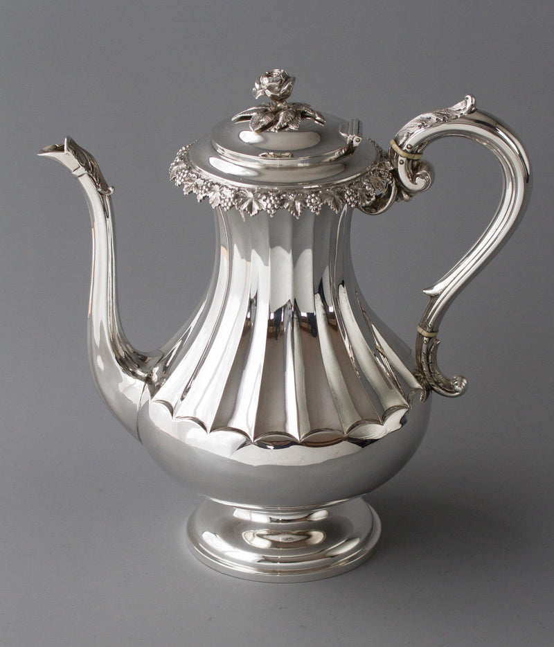 A Victorian Silver Coffee Pot by Martin, Hall & Co, Sheffield 1868