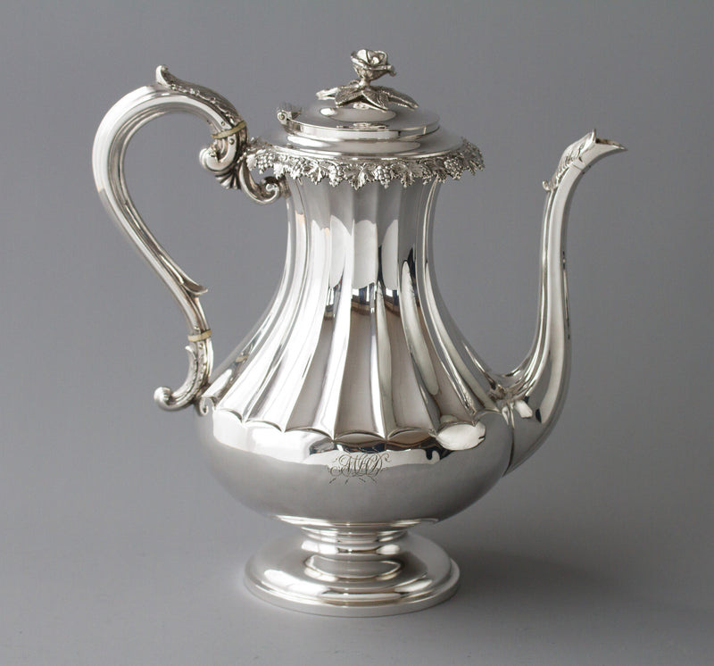 A Victorian Silver Coffee Pot by Martin, Hall & Co, Sheffield 1868