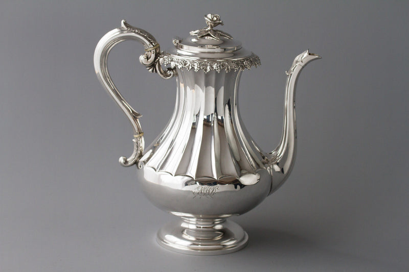 A Victorian Silver Coffee Pot by Martin, Hall & Co, Sheffield 1868