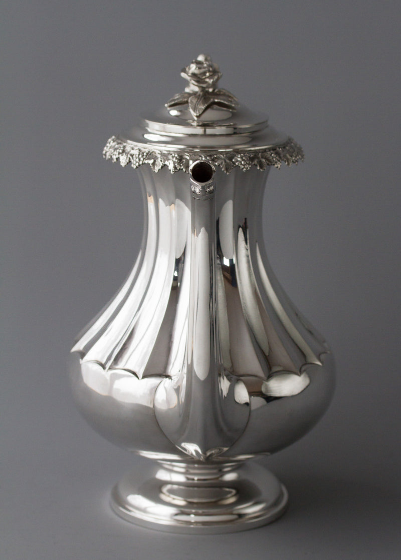 A Victorian Silver Coffee Pot by Martin, Hall & Co, Sheffield 1868