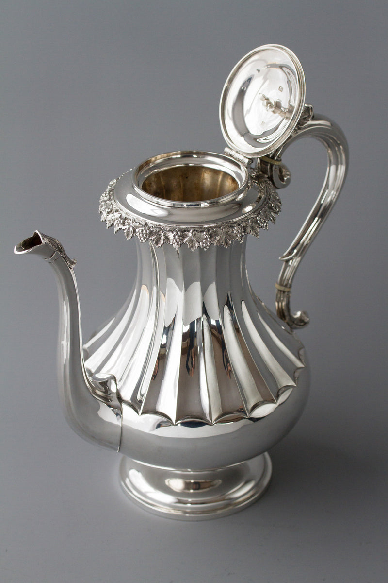 A Victorian Silver Coffee Pot by Martin, Hall & Co, Sheffield 1868