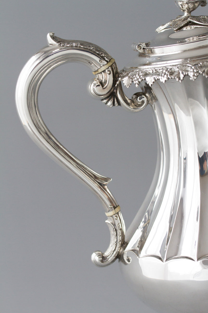 A Victorian Silver Coffee Pot by Martin, Hall & Co, Sheffield 1868