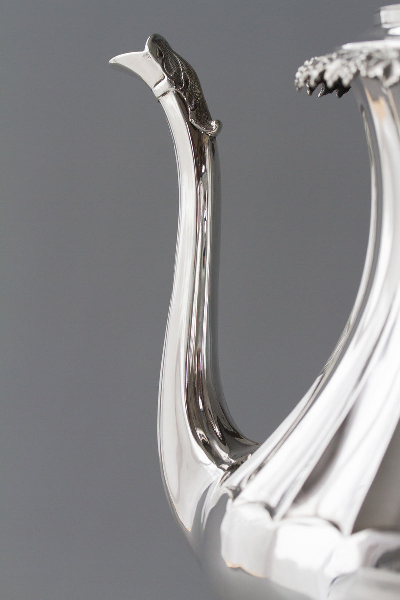 A Victorian Silver Coffee Pot by Martin, Hall & Co, Sheffield 1868