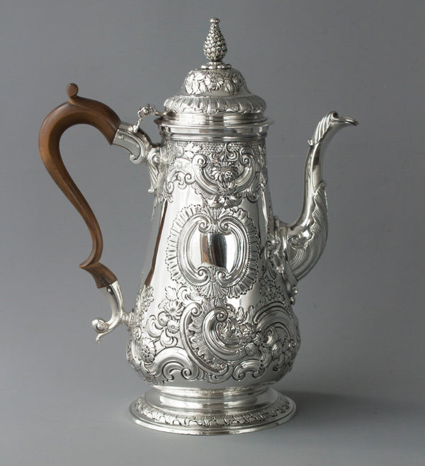 A George II Silver Coffee Pot, London 1751, W Shaw & W Priest