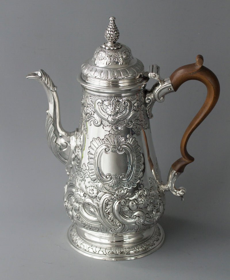 A George II Silver Coffee Pot, London 1751, W Shaw & W Priest