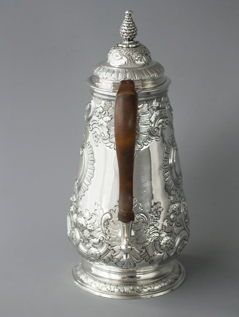 A George II Silver Coffee Pot, London 1751, W Shaw & W Priest