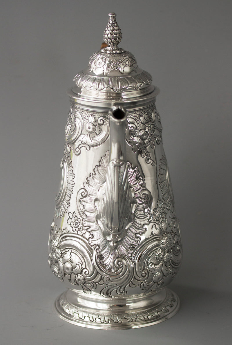 A George II Silver Coffee Pot, London 1751, W Shaw & W Priest