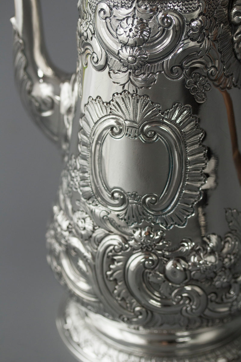 A George II Silver Coffee Pot, London 1751, W Shaw & W Priest