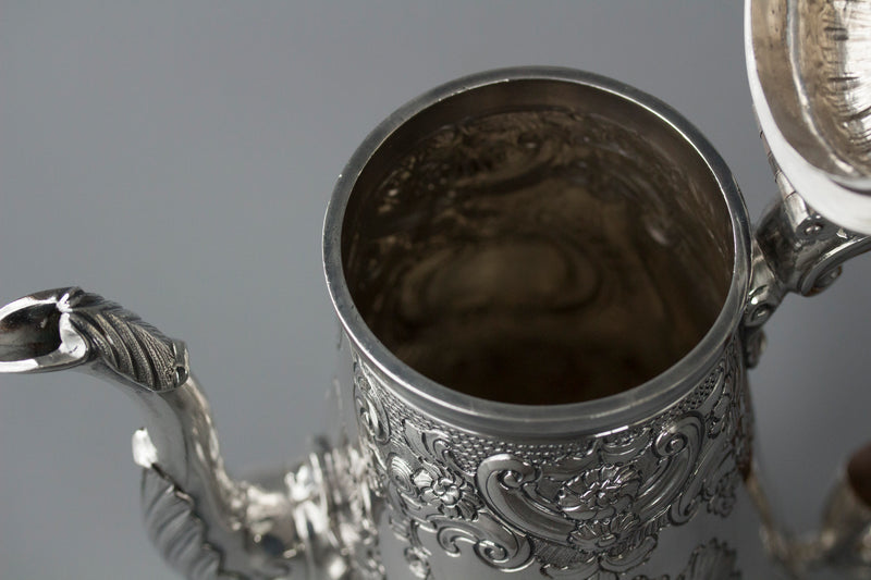 A George II Silver Coffee Pot, London 1751, W Shaw & W Priest