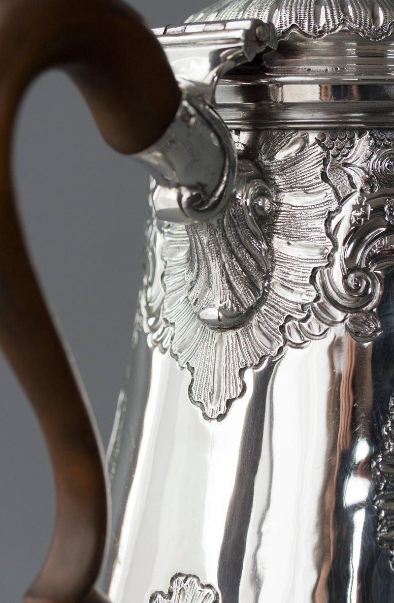 A George II Silver Coffee Pot, London 1751, W Shaw & W Priest