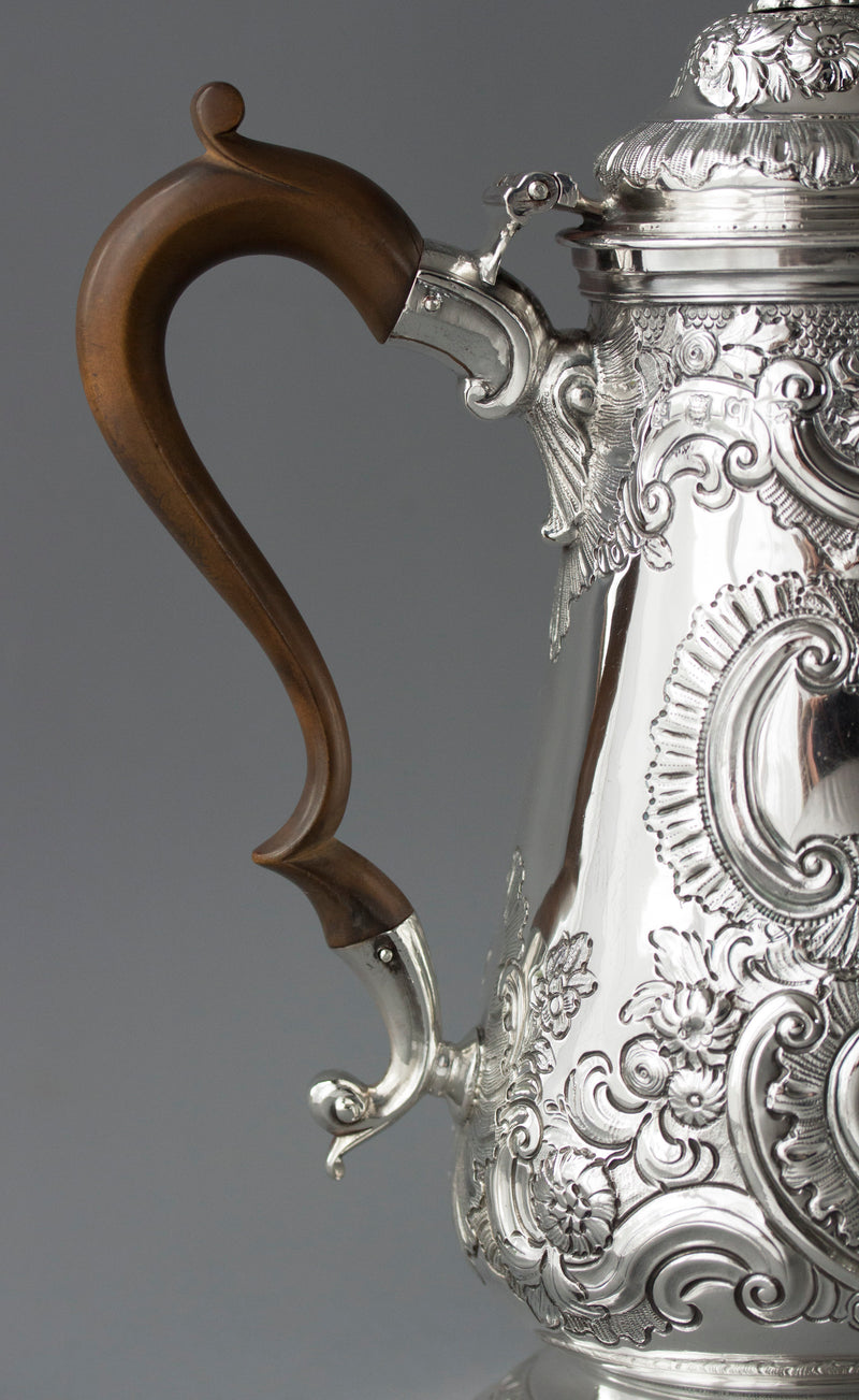 A George II Silver Coffee Pot, London 1751, W Shaw & W Priest